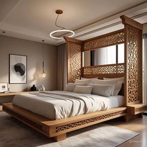 Cama de Madera Premium Hecha a Mano con Madera Dura de Alta Calidad, con Soporte Robusto, Cabecera Elegante y Estructura Duradera - Product Image 2