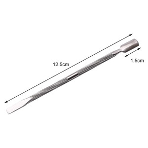 Pousse-cuticules en acier inoxydable à double tête pour le nettoyage des ongles et des ongles d'orteils - Product Image 3