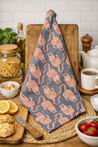 Floral Print Hand Block Print Cotton <b>Kitchen</b> <b>Towel</b> Green Pink Flowers Rectangle Eco Friendly Machine Washable Decorative <b>Towel</b> - Product Image 5