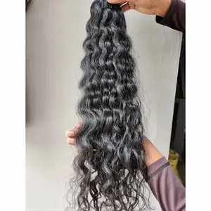 Capelli indiani ricci non trattati grezzi del tempio capelli 100% naturali del singolo donatore dai templi dell'india meridionale