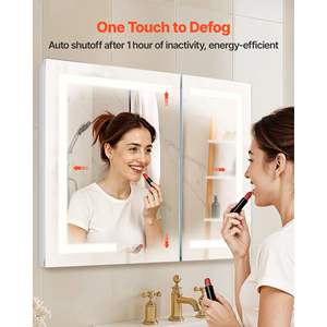 36 X 30 Lighted Medicine Cabinet Dimmable LED HD <b>Mirror</b> Recessed Wall Mount Color Memory Defog Function Adjustable <b>Shelve</b> - Product Image 4