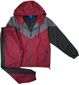 Wholesale Crinkle Tracksuit Waterproof Lightweight Windbreaker Set Contrast Color Breathable Long Sleeve Tracksuit Sportwear - Product Image 1