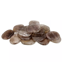 Pierre palmier plat quartz fumé palmier plat cristal pierre précieuse pierre naturelle forme ovale plate pierre de poche Protection grossiste