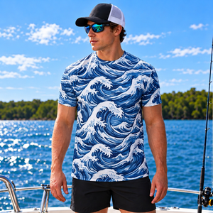 Camiseta de pesca atlética de 180 gsm al por mayor, camiseta de pesca UPF para hombre, camisetas de pesca para minoristas de artículos deportivos - Product Image 6