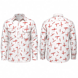 เสื้อผ้าทำงานกันไฟ HRC 2 สำหรับอุตสาหกรรมสตรีทแวร์ ผ้าฝ้ายขายส่ง เสื้อเชิ้ตทำงานนิรภัย - Product Image 1