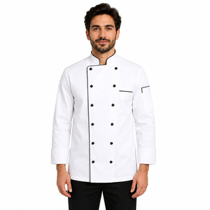 Vestes de chef pour hommes avec logo personnalisé, polyester/coton, uniforme de cuisine professionnel pour le personnel de restaurant, d'hôtel et de restauration, veste de chef - Product Image 6