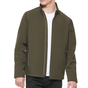Chaqueta Premium Verde Oliva con Cuello Alto y Bolsillos con Cremallera |   Carcasa Ligera Resistente al Viento |   Ropa Deportiva Casual con Cierre Completo para Hombre - Product Image 1