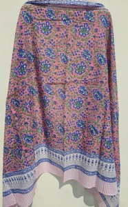 hand block printed <b>sarong</b> crafted from 100% soft cotton eco friendly cotton pareo lightweight beach wrap for women - Product Image 3