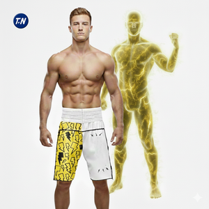 Shorts de bain grande taille pour hommes, taille mi-haute, décontractés, respirants, en toile imperméable, écologiques, à taille élastique rapide - Product Image 3
