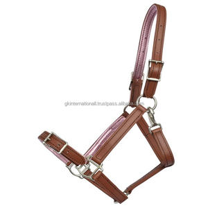 Doble hebilla ajustable corona Breakaway cuero genuino caballo Halter con relleno suave de vaca y accesorios de latón de alta resistencia - Product Image 2