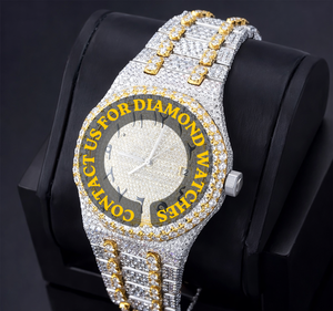 Montre en or blanc avec cadran rond à chiffres arabes, date automatique, caractéristiques classiques, diamant moissanite, design personnalisé, cadeau pour femme - Product Image 6