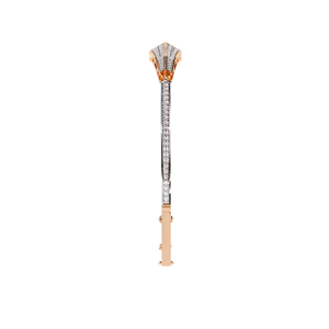 Bracelet géométrique en chevron pour femme – Diamant de laboratoire VVS DEF CVD pavé 3D en forme de pointe de flèche en or massif 9K 10K 14K 18K – Bijoux fins - Product Image 4