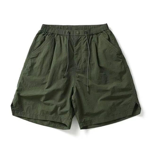 Shorts Bermuda en coton uni pour homme avec cordon de serrage à la taille et poches, style décontracté, taille mi-haute, tissu tricoté, shorts de sport - Product Image 3