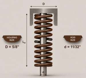 Resorte de compresión Marrón Bordignon 5S de carga súper pesada, Carga súper fuerte, Diámetro de la carcasa: 5/8, Diámetro de la varilla: 11/32 - Product Image 1
