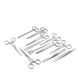 Kit de chirurgie mineure de base 13 pièces, instruments chirurgicaux en acier inoxydable à alimentation manuelle, outils pour étudiants en médecine avec logo personnalisé, OEM - Product Image 6