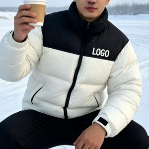 เสื้อแจ็คเก็ตพัฟเฟอร์สีดำสำหรับผู้ชายแบบหนาสำหรับฤดูหนาว  รับผลิตตามสั่ง (OEM)  ขายส่ง  บุผ้าอุ่น  คอตั้ง - Product Image 5