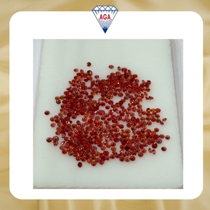 Zafiro Natural Naranja Oscuro, Corte Brillante Redondo, 2mm, Calibrado, AAAA, Tailandia, Joyería Fina, Piedra Preciosa - Product Image 2