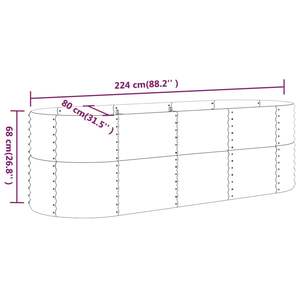 Macetas y jardineras duraderas de acero con recubrimiento en polvo plateado para jardín, tamaño mediano - Product Image 6