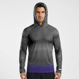 Vente en gros de sweats à capuche de pêche pour hommes, à manches longues, légers, respirants, à séchage rapide, avec sublimation de logo - Product Image 1