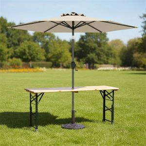 Sombrilla Inclinable de 7.5 pies con Patas Ajustables, Base de Resina Resistente de 3 Piezas, Juego de Patio y Picnic para Jardín o Camping - Product Image 3