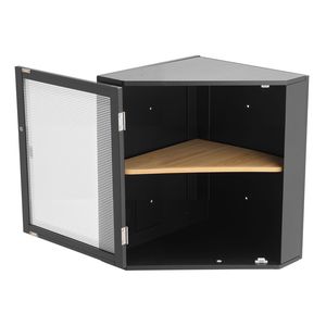 กล่องใส่ขนมปังไม้ไผ่สองชั้นความจุขนาดใหญ่ภาชนะเก็บของบนเคาน์เตอร์ห้องครัวประตูอะคริลิคทรงหยักแบบโฮมเมดสไตล์บ้านไร่สีดำ - Product Image 1