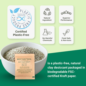 BEST DRY ECO 66g Natural Bentonite Clay Desiccant PAC 100% Purity Moisture Absorber Mold Preventer Paper Chemicals Chemical - Product Image 4