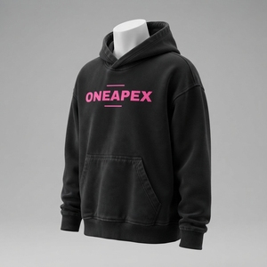 Men's <b>Black</b> Hooded Sweatshirt Regular Fit Fleece Cotton Casual Hoodie Front Logo Pocket Design Autumn Style - Product Image 4