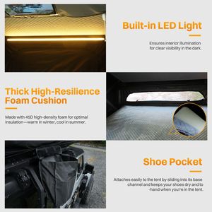 Carpa de Techo Rígida para 2-3 Personas, para Camioneta, Jeep, SUV, Camión, Camping, con Escalera para Techo de Auto - Product Image 2