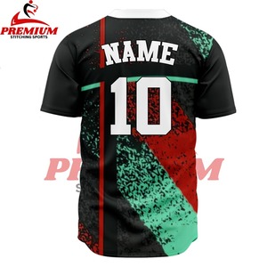 เสื้อเบสบอลแบบซับลิเมชั่นสั่งทำได้สำหรับทุกเพศ ระบายอากาศได้ดี ผลิตจากโพลีเอสเตอร์ 100% คอวี แขนสั้น ชุดกีฬา - Product Image 2