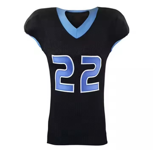 Uniforme de football américain uni en spandex et polyester, manches courtes, grande taille, coupe ample, vêtements de sport pour hommes - Product Image 5