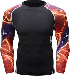 T-shirt de compression athlétique pour homme avec technologie de soutien musculaire, séchage rapide, absorption de la transpiration et tissu confortable hautement extensible - Product Image 1