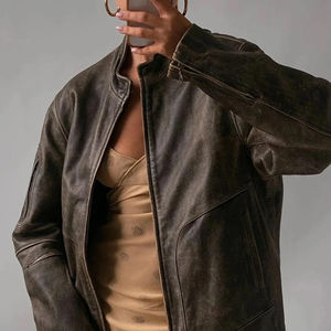 Chaqueta de Cuero Tejida de Alta Calidad para Mujer, Hecha a Medida, de Secado Rápido, Transpirable, Ecológica, Tallas Grandes, Servicio OEM - Product Image 3