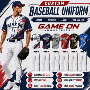 Vêtements de baseball personnalisés directement de l'usine, vêtements de sport pour hommes, maillot de baseball entièrement boutonné avec sublimation et pantalon assorti - Product Image 2
