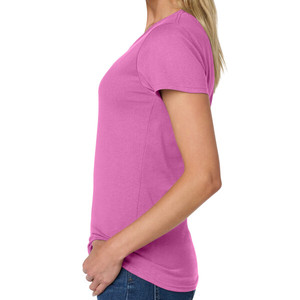 Camiseta de algodón rosa para mujer, cuello redondo, manga corta, logotipo Y2K, informal, de verano, para uso diario - Product Image 5