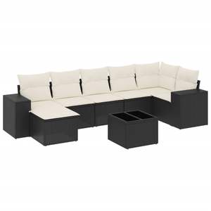 Grand ensemble de canapés de jardin modulaires en rotin PE noir, élégant et durable, mobilier d'extérieur - Product Image 2