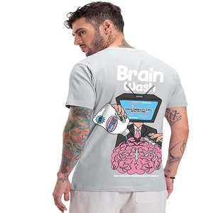 Camiseta de Algodón Blanca de Manga Corta Unisex para Hombre, Diseño Holgado con Hombros Caídos, Impresión Personalizada de Calidad - Product Image 2