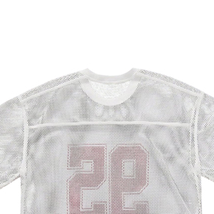 Maillot de football américain rétro personnalisé sublimé en gros, coupe courte, style streetwear, surdimensionné, en maille - Product Image 5