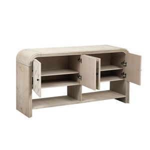 Consolle Versatile U_Style con Doghe in Legno Intrecciato e Impiallacciatura in Legno Massello per Ingresso, Corridoio, Soggiorno o Foyer - Product Image 6
