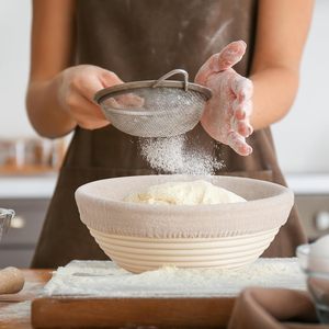 Round <b>Bread</b> Proofing <b>Basket</b> Set Natural Rattan Dough Rising Bowl with Linen Liner for Artisan Sourdough <b>Bread</b> Baking Wholesale - Product Image 5