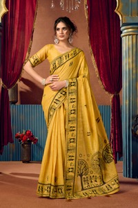 Sari de algodón de alta calidad para mujer, para ocasiones especiales, lavable, completamente cosido, tela lista para usar. - Product Image 3