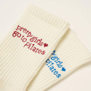 Calcetines de Pilates para Mujer, Multicolores, de Marca, con Agarre, Texto Personalizado, Tejidos, Antideslizantes, de Algodón, Etiqueta Privada para Estudio de Reformer - Product Image 2