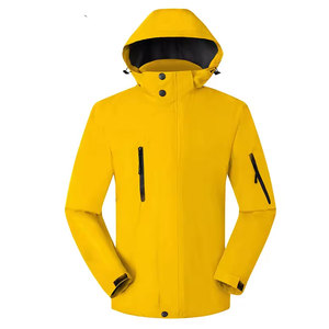 Veste coupe-vent à capuche bleue pour homme Econex Sports, poches zippées, vêtements d'extérieur sportifs d'hiver, coupe régulière, extérieur en polyester/coton - Product Image 4