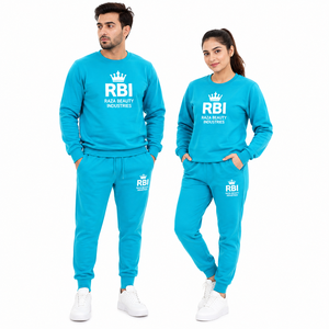 Ensemble de survêtement personnalisé 100% coton léger et écologique, 2 pièces, vêtements de sport en molleton unisexe, chaud, respirant et élastique - Product Image 4