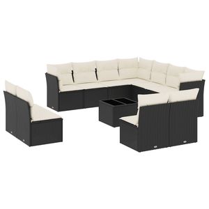Conjunto de Sofás Modulares Grandes de Ratán PE Negro para Jardín, Muebles Modulares Elegantes para Exteriores - Product Image 2