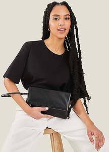 Eoin Winston Sports <b>Red</b> 100% Genuine Leather Foldover <b>Clutch</b> with Tassel Zipper Closure Pakistan Origin Model Ews0005 - Product Image 4