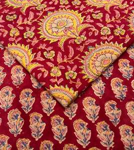 Tissu en coton cambre écologique à séchage rapide, imprimé au bloc, 60x60, motif Jaipuri traditionnel, pour chemises et sacs pour filles et garçons - Product Image 4