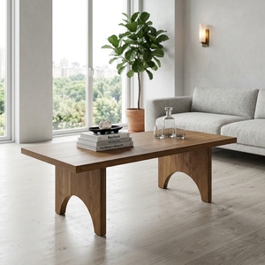 Kate Dining Table Modern <b>Rustic</b> Solid Wood Rectangular Kitchen Table With Arched Panel Legs Farmhouse Home Furniture - Product Image 4