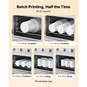 Forno per Sublimazione da 26 Qt per Tumbler da 40oz, 50 Pellicole Termoretraibili, 1 Nastro Adesivo, 2 Guanti Termici, Forno da Banco a Convezione Turbo 360 - Product Image 3