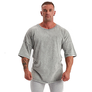 Camisetas para hombre con efecto acid wash, tela de mezcla de algodón con efecto acid wash, material transpirable y cómodo, manga corta, camisa de moda urbana. - Product Image 5