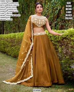 Lehenga Choli Tradicional de Seda Virasat Green Chanda, Largo Hasta el Suelo, para Bodas y Fiestas - Product Image 2